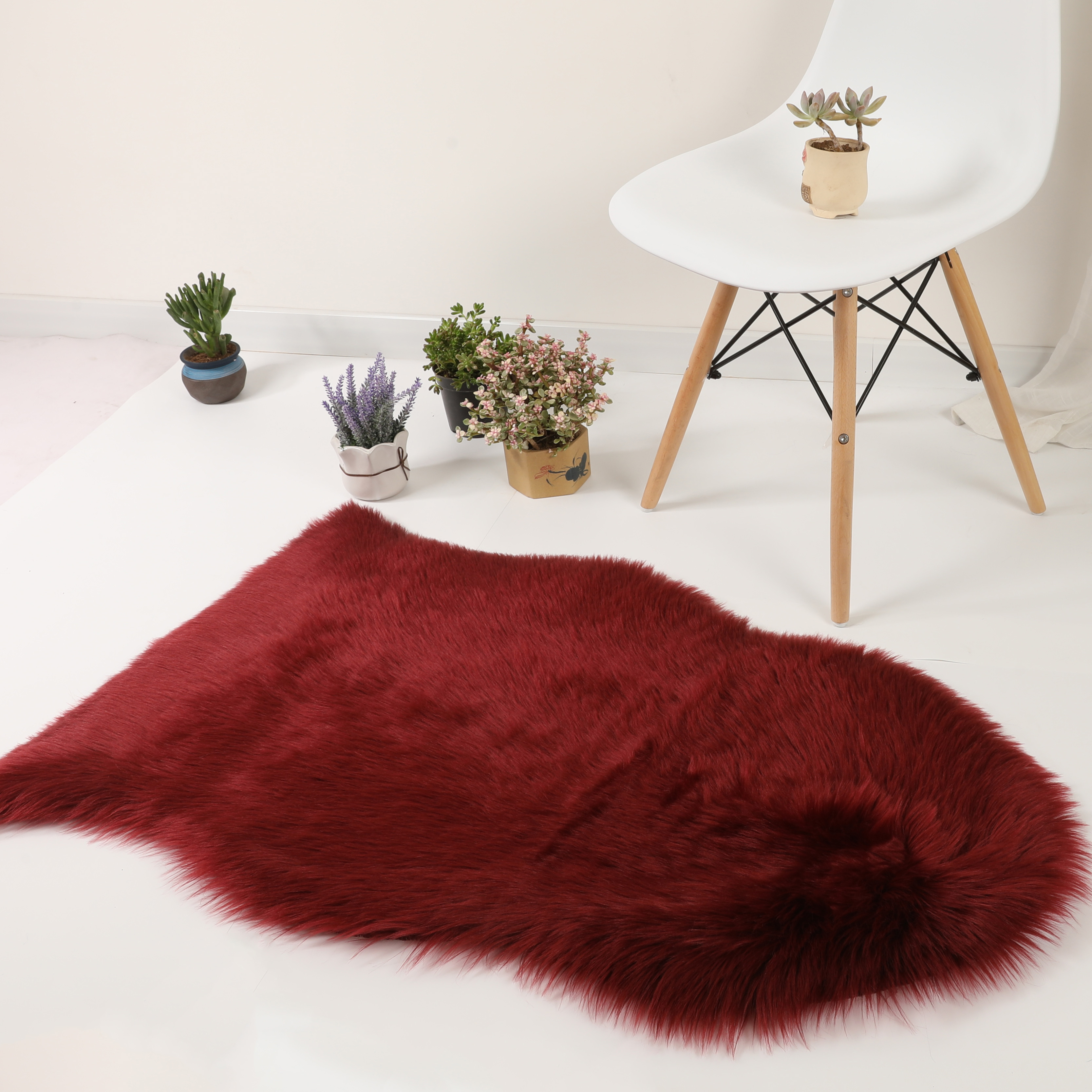 White Nordic sheepskin faux fur Rug carpet Home decor Long hair faux fur floor Area Rug Mat and Hotel Carpet