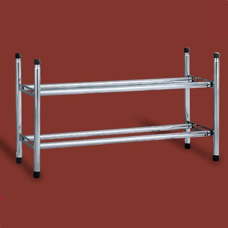 chrome-plated shoe rack