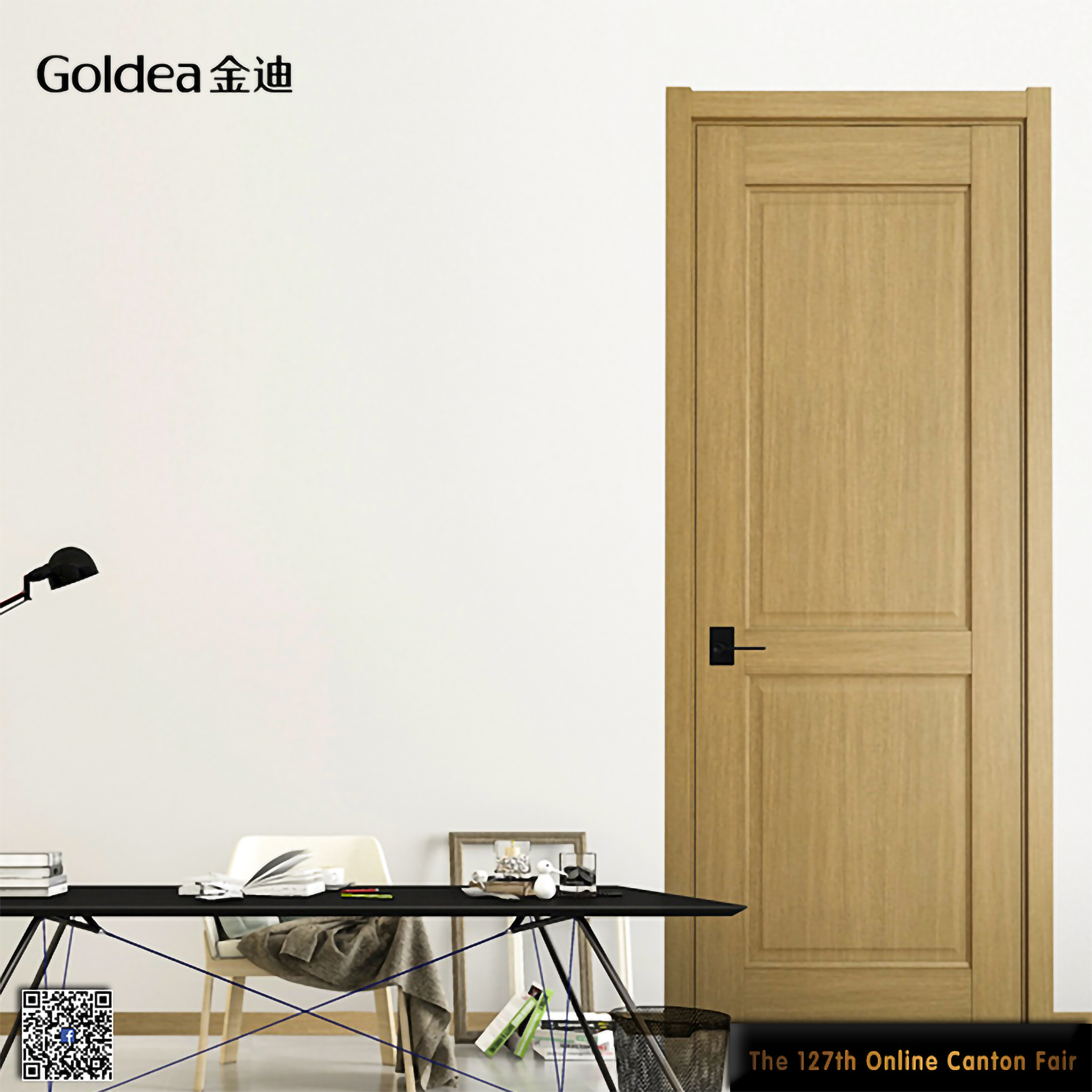 GOLDEA Wooden, Sliding, Barn, Bi-fold, Waterproof, Fire-rated, Painted, MDF, Melamine
