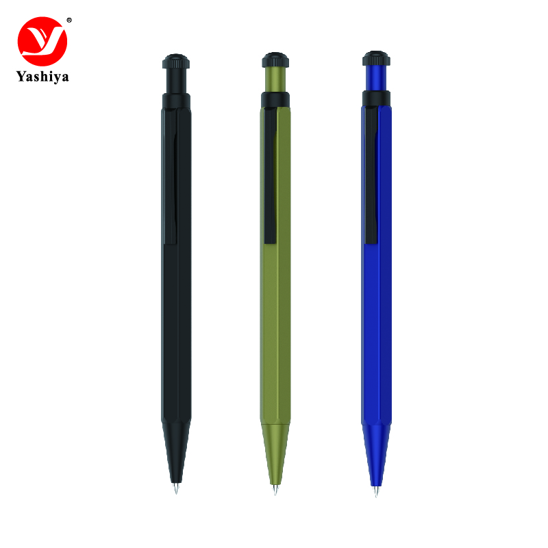 Asia stationery SY8008P aluminium Hexagonal shape click action pencil