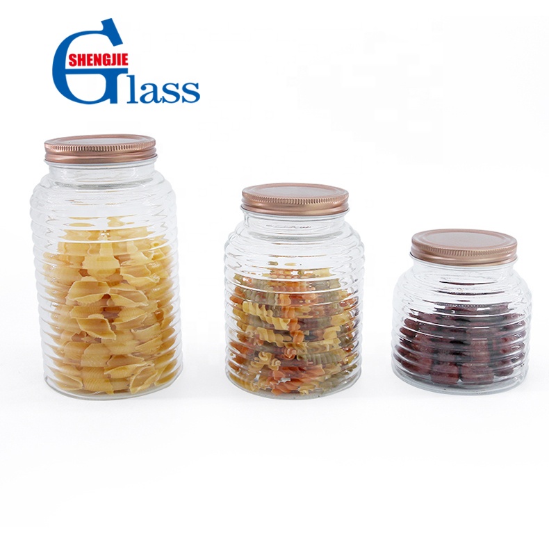 Decorative Wedding Favors Round Glass Storage Candy Jars Set With Lids