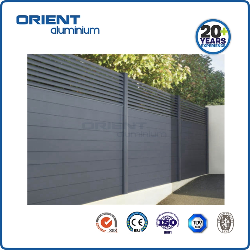 Heavy Duty Aluminum Horizontal Slat Fencing Screen Metal Garden Slat Fence Panel