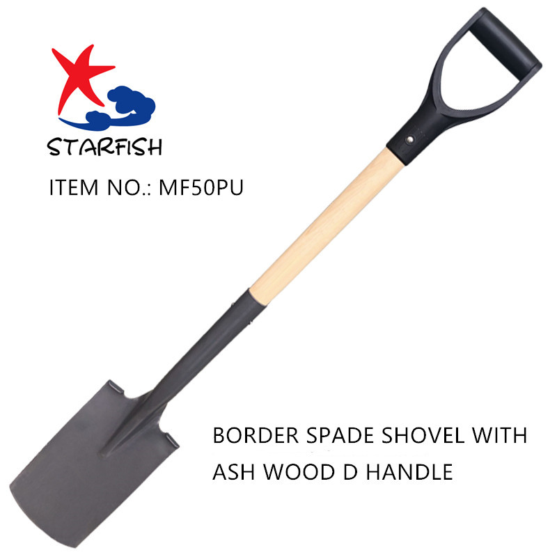 Border Spade Shovel With Ash Wood D Handle