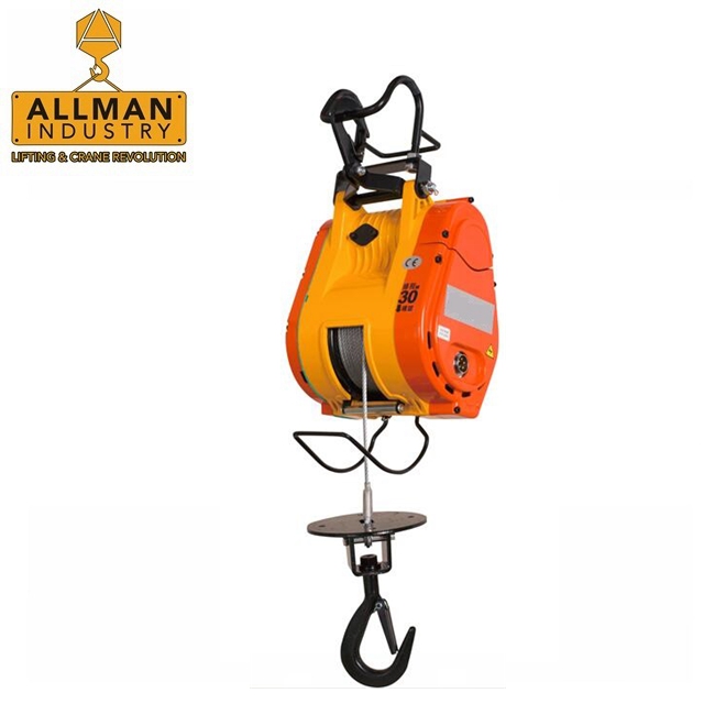 ALLMAN brand 160kg ×30M 220V 1Phase Building Construction Used Electric Mini Cable Hoist （AM-M160）