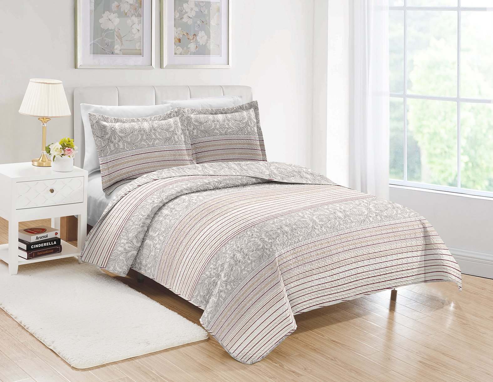 new style floral printing summer quilt sets soft and super light hot-selling coverlet