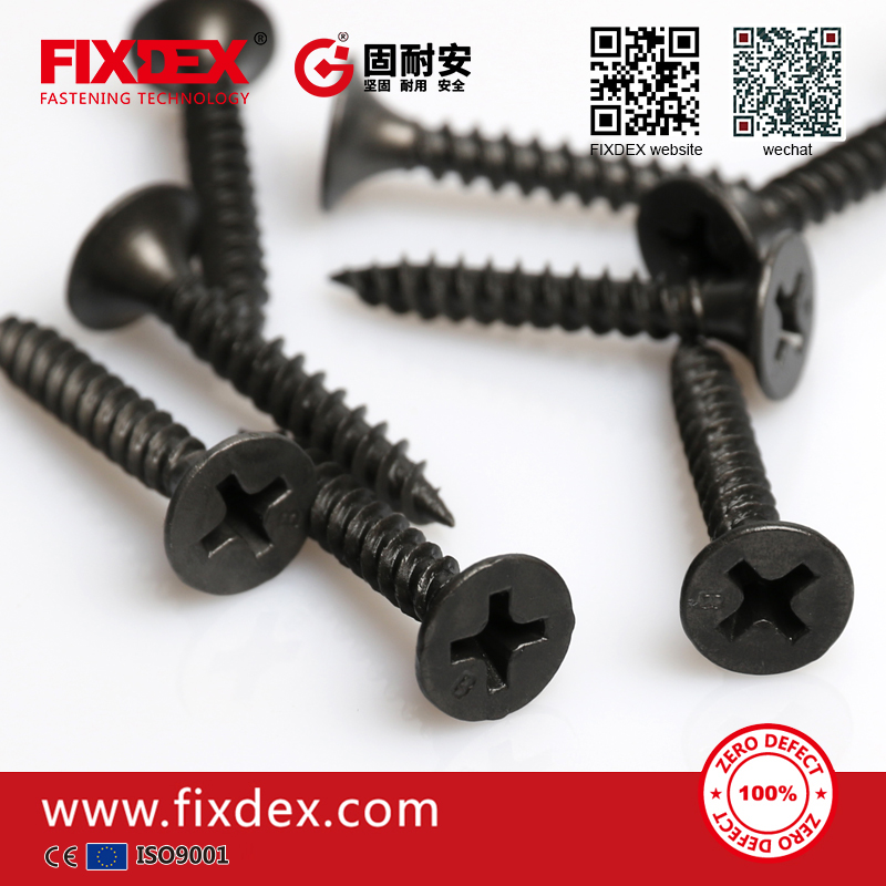 Factory supply black bugle head drywall screw