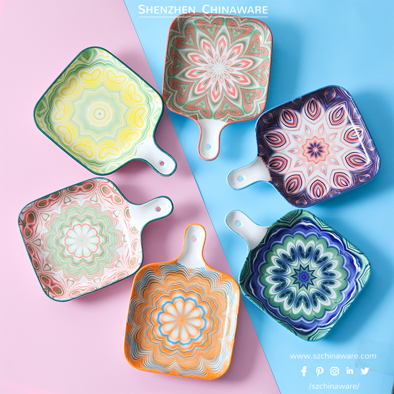 Porcelain Tableware Colorful Garden M030 Tableware SZChinaware Porcelain Baking Plate Breakfast Plate Sets