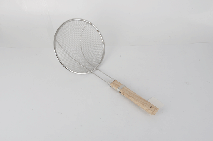RGS-MW869 Stainless steel small wooden handle colander SS201