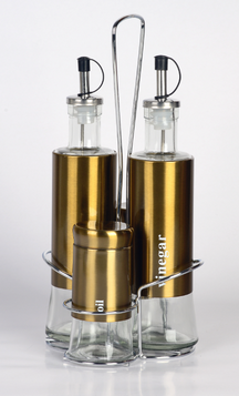Glass canister set with stand