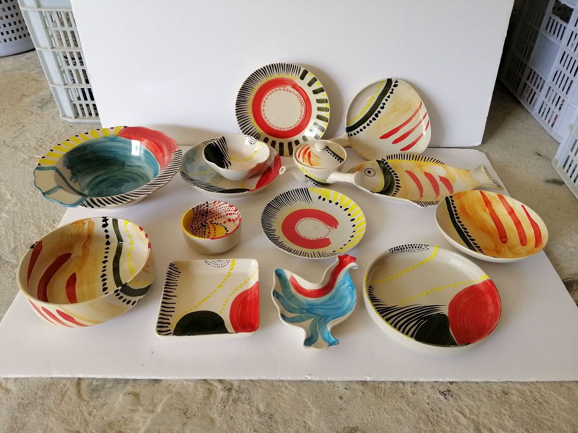 Handpainted mug,plate