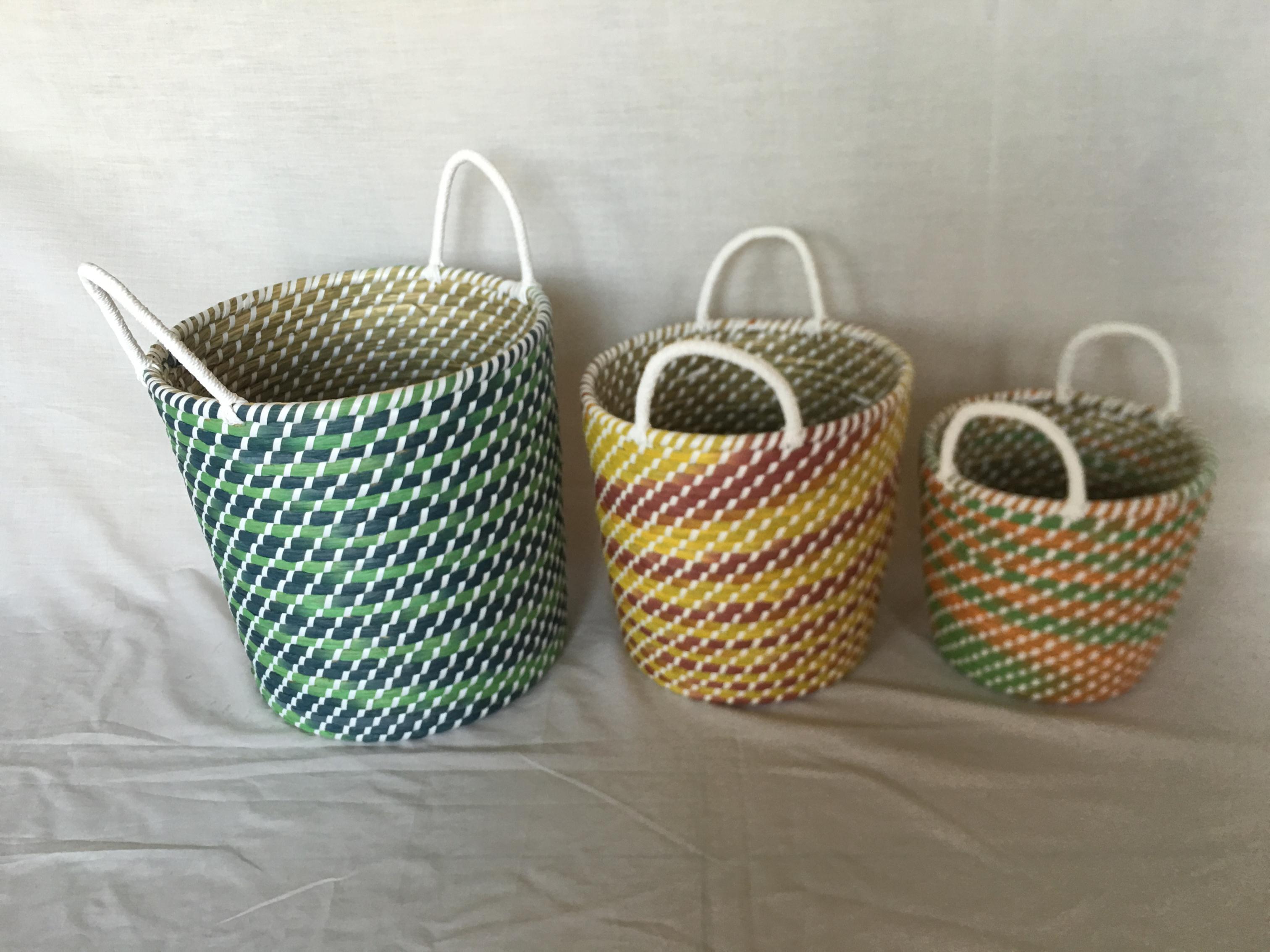 Straw basket seagrass storage bag hand-woven