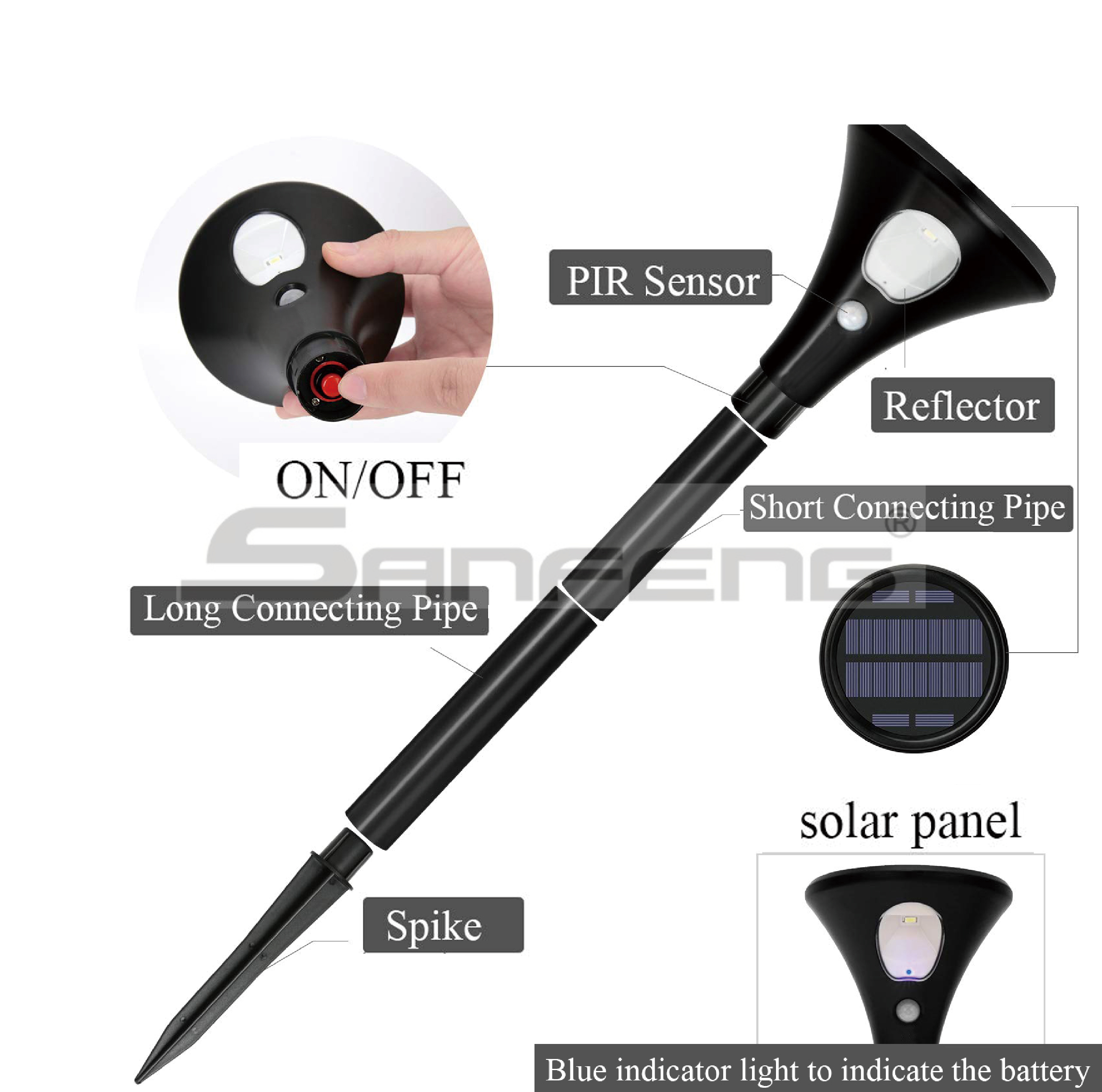 solar led garden light with motion sensor