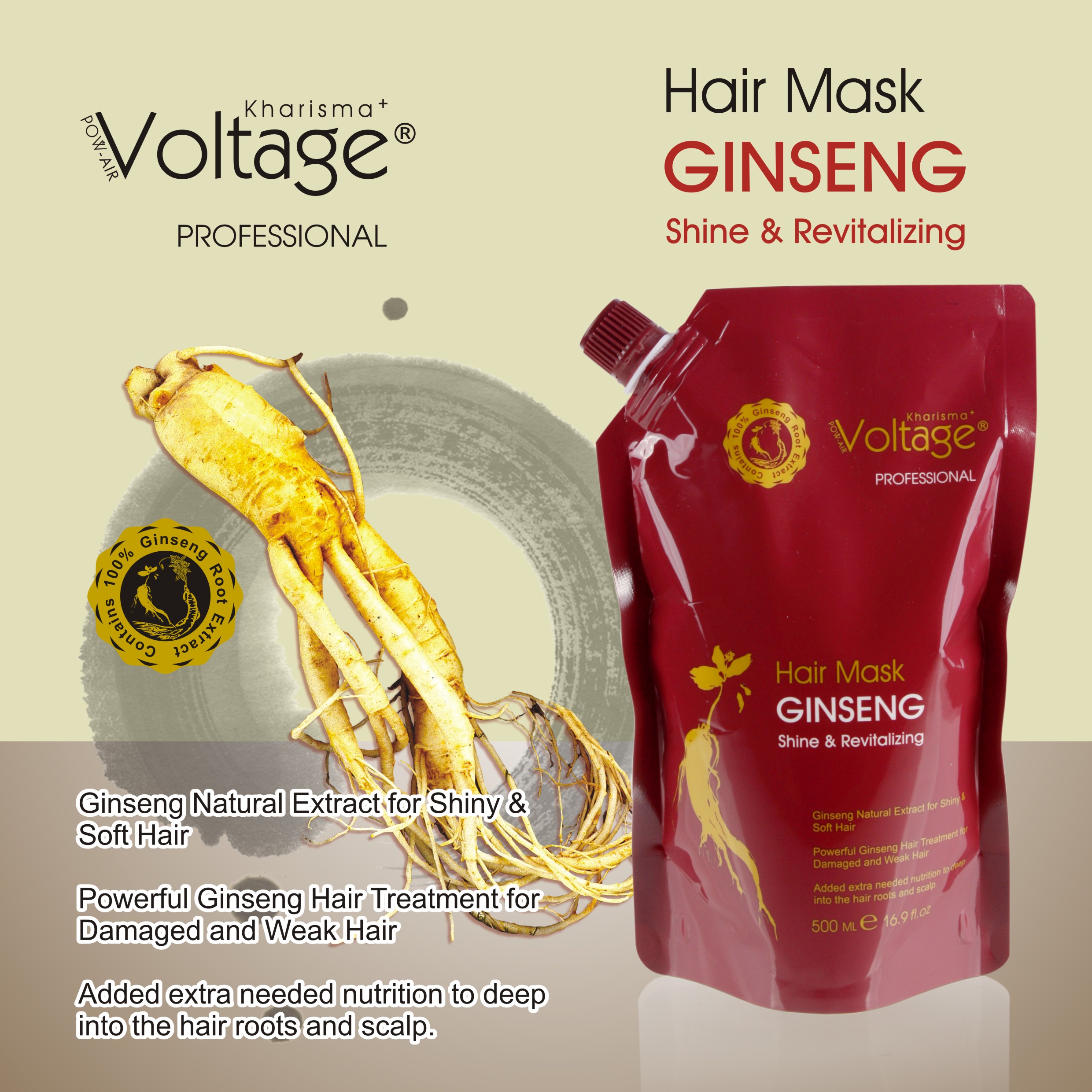Red Ginseng Hair Strengthening Hair Treatment for Hair Strengthener strengthen Hair Root+ Volumize Hair 500ML