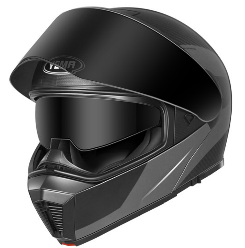Newest DOT/ECE approved double visors carbon fiber motorcycle helmet flip up helmet