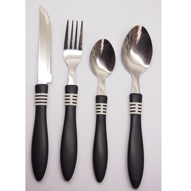 2 tones injection PP handle stainless steel cutlery