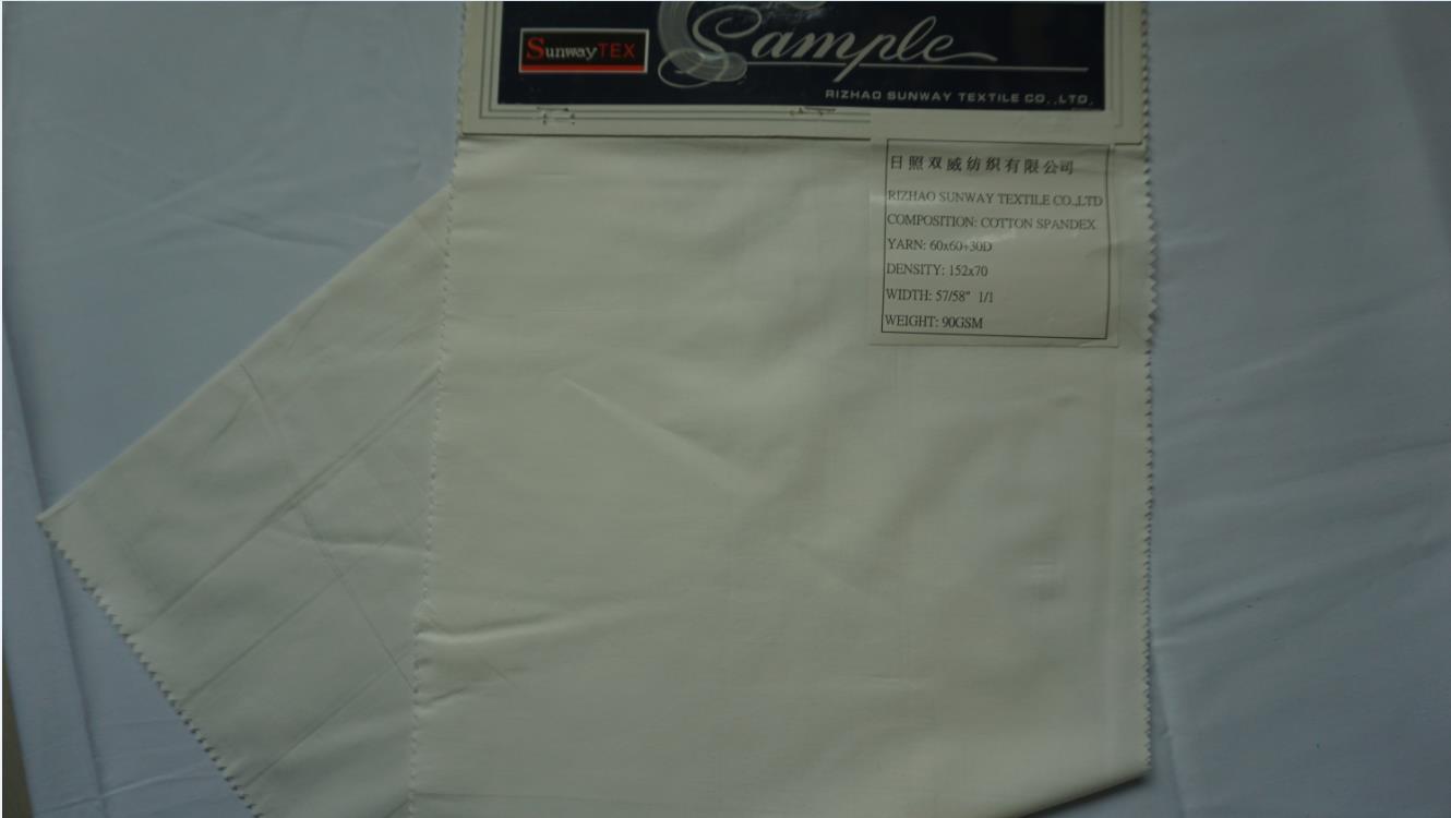 98%cotton 2%spandex 90GSM piain white