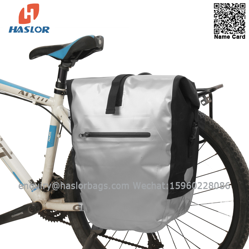 009#A Bike Bag Bike Pannier Bag Waterproof Bike Saddle Bag Extensible Bicycle Rear Seat Bag Shoulder Bag with Rain Cover for Riding Cycling