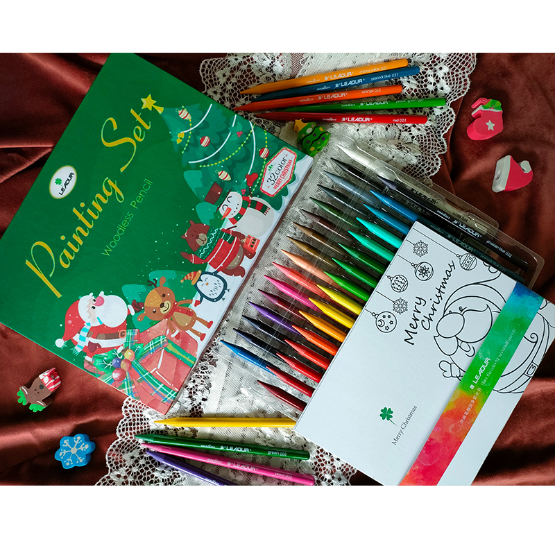 DIY holiday card paint color pencil drawing set