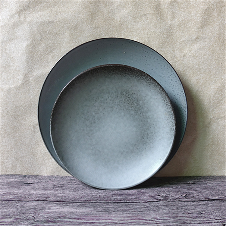 Nordic matt grey 16pc ceramic dinner set for restaurant and home use antique ceramic tableware dinnerware plate set