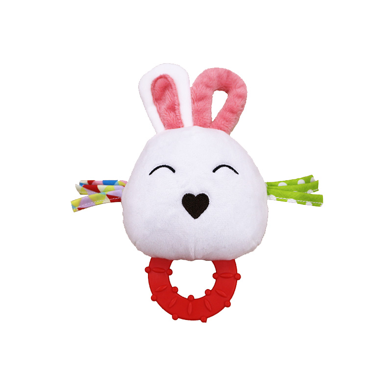 Toothed Stuffed Plush Rabbit Head Dog Pet Toys