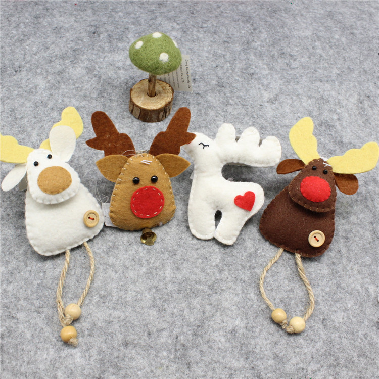 Factory supply felt christmas animal decoration christmas felt reindeer hanging ornament