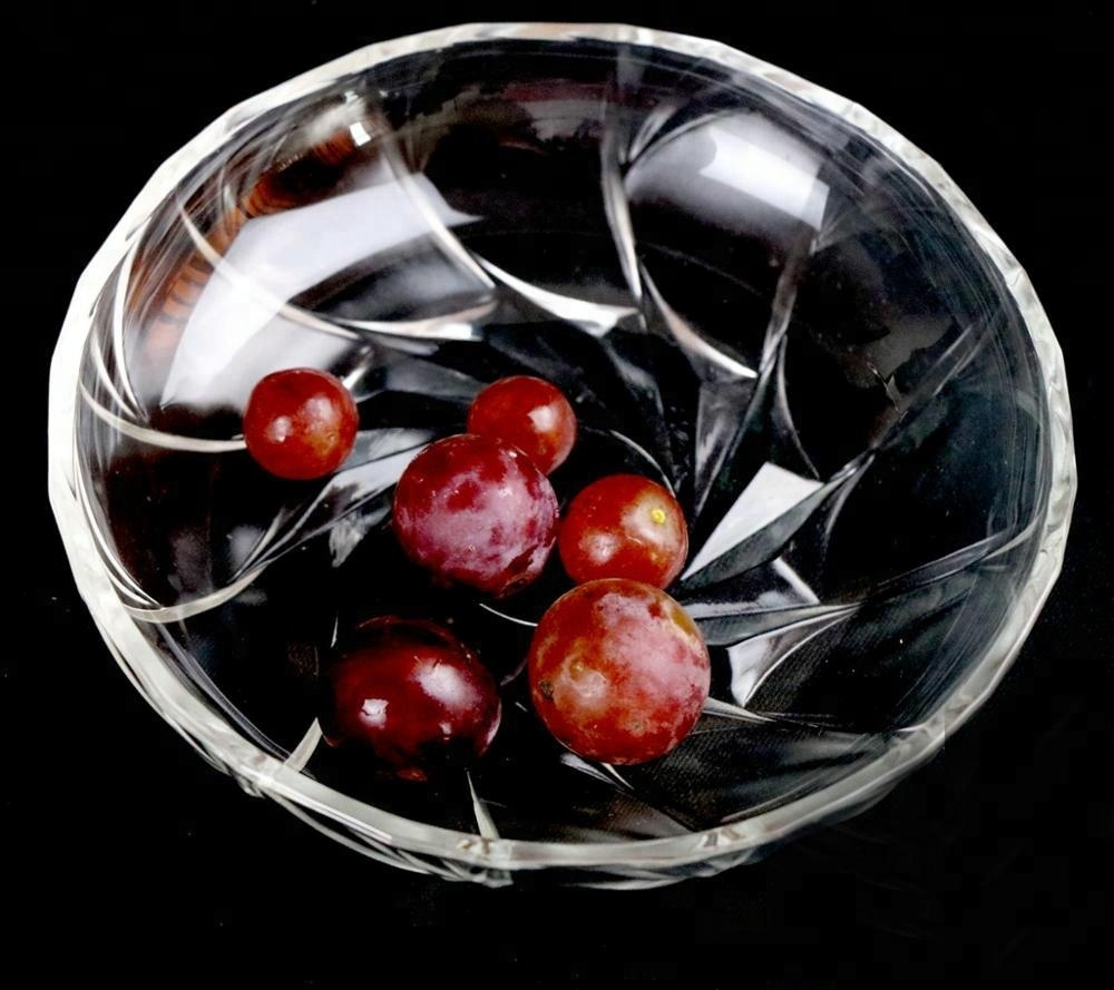 Different Types Clear Glass Fruit Plate Cheap Price Customizable Size Glass Plate