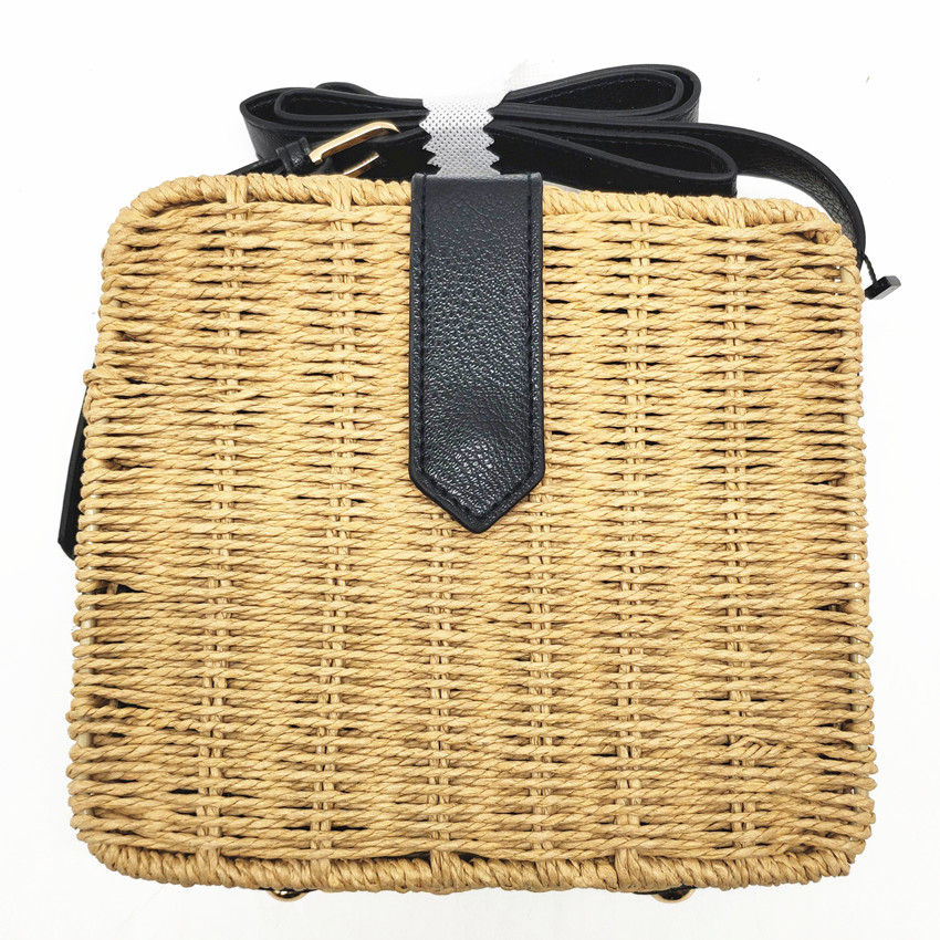 paper straw hand woven women shoulderbag