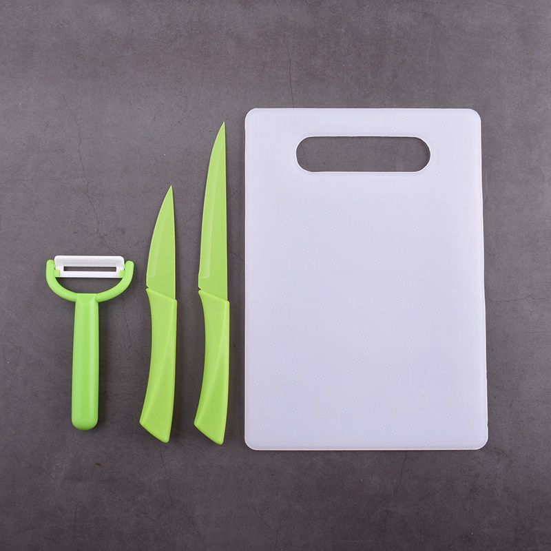 Cheap Price Promotional 4pcs Kitchen Knives Peeler And Cutting Board Set