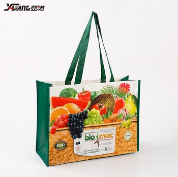Customized supermarket promotion PP woven shopping bag