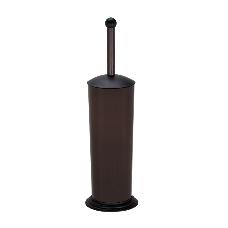 Stainless Steel Bathroom Cleaning Round Toilet Brush Holder With Plastic Bottom Powder Coated Brush Holder