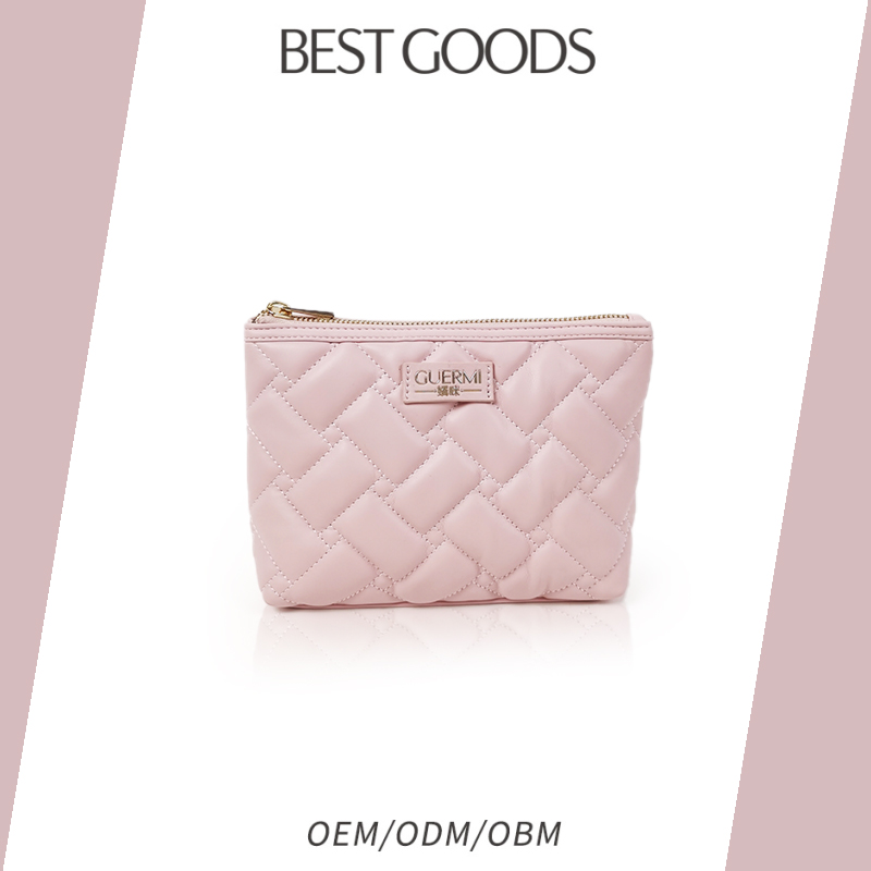 cosmetic bag PU with quilting makeup bag storage bag
