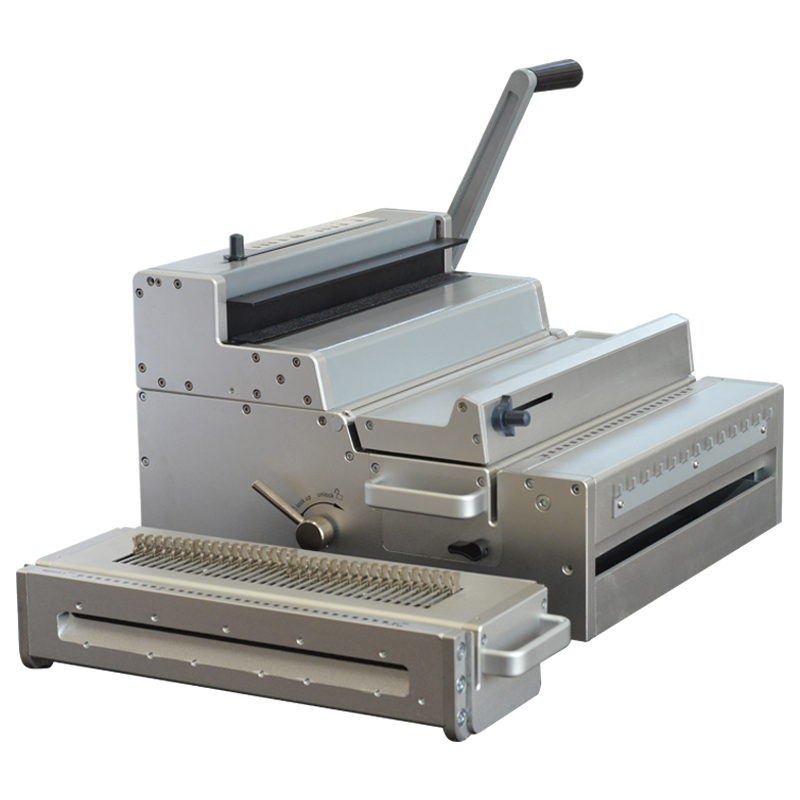 Double wire punching and binding machine