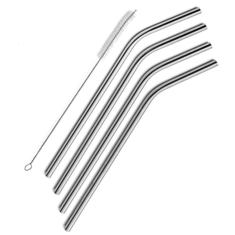 Stainless steel drinking straw with brush reusable straw portable drinking straw SS straw with brush