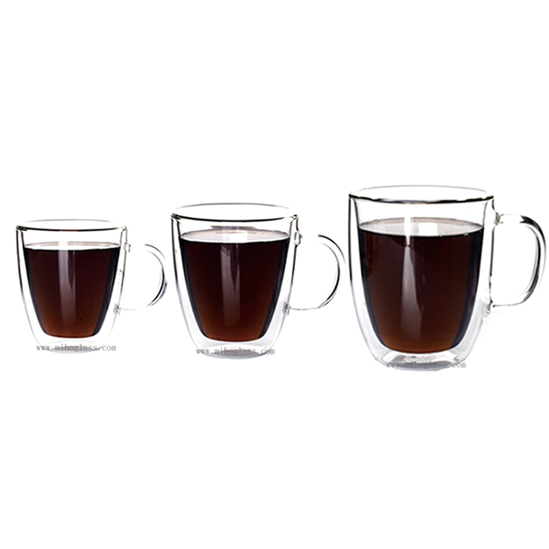 Double wall glass,borosilicate coffee glass,coffe glass with handle,heat resistant coffee glass,borosilicate glass cup,double wall glass coffe mug