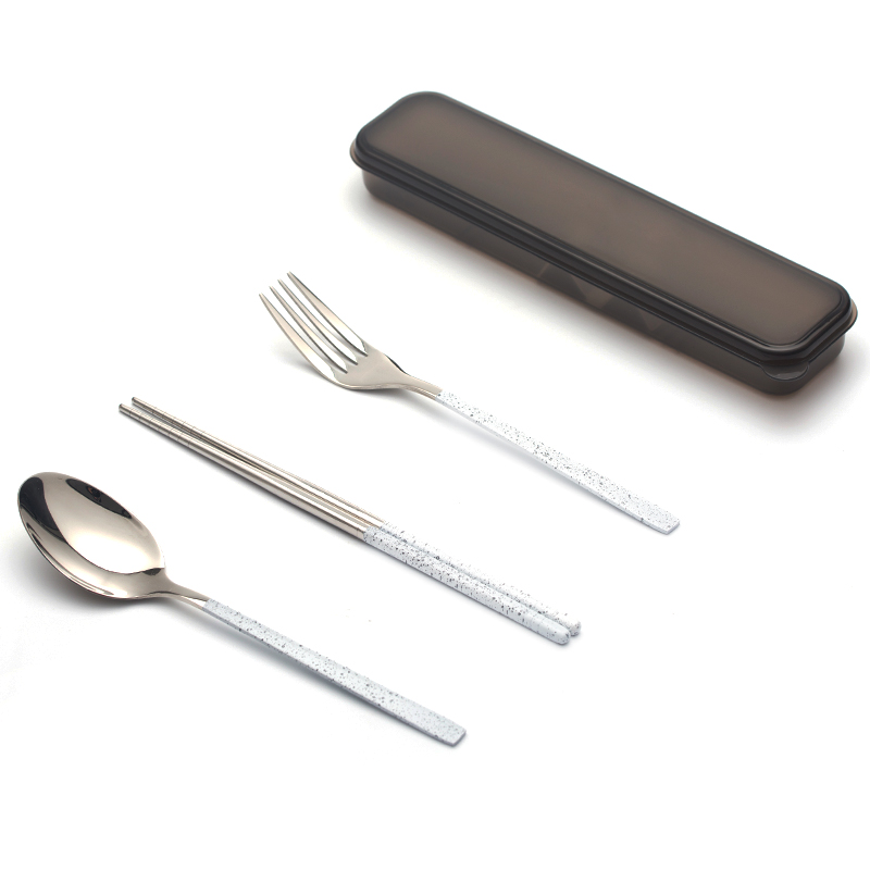 portable travel stainless steel cutlery set