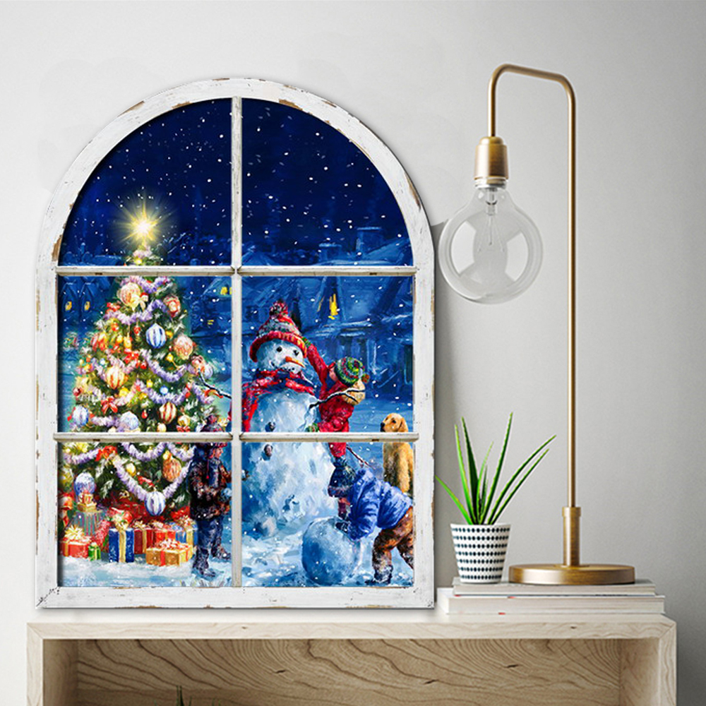 Special-shaped frame LED lights Christmas decoration painting
