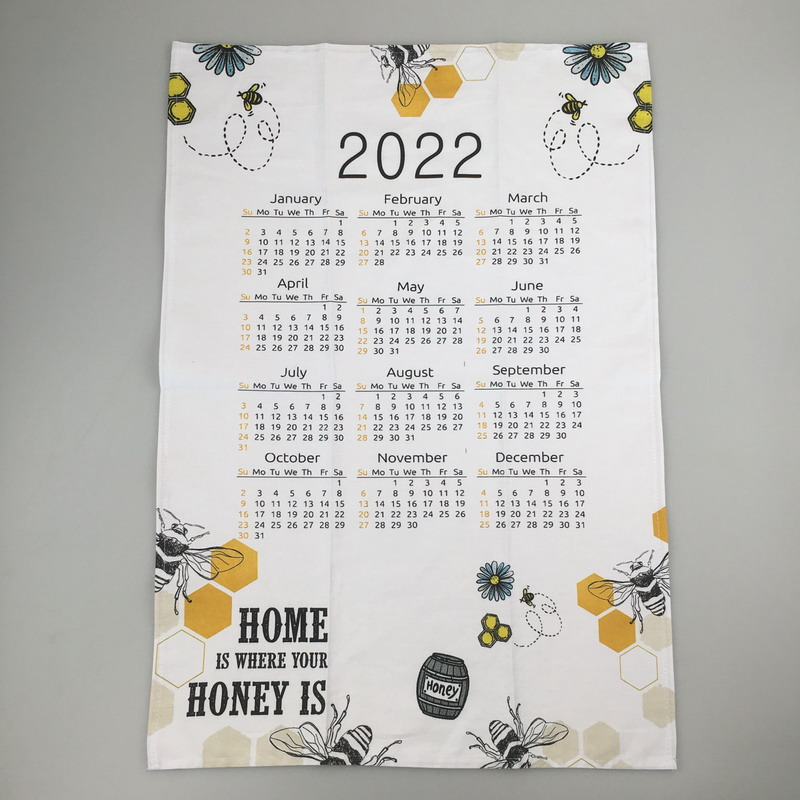 Calendar print tea towel
