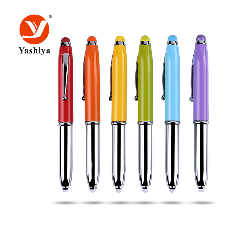 Asia stationery SYT201 Brass stylus pen with light at the top