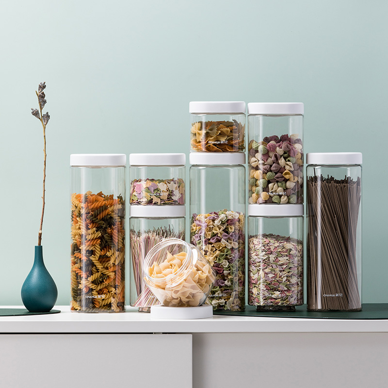 1.8 1.2l 0.55l plastic PET stackable jar easy cleaning jar canning jar storage jar in fridge