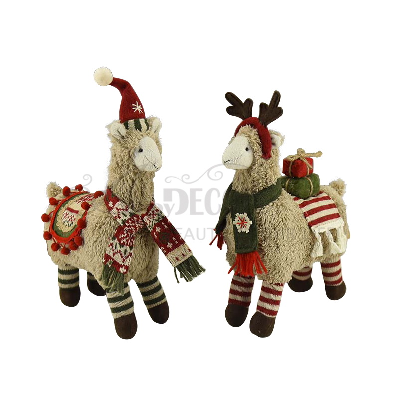 2asst. Fabric Standing Lama
