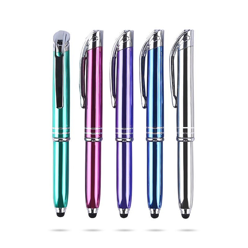 Asia stationery SYC217A aluminium stylus ball pen with light at the tip
