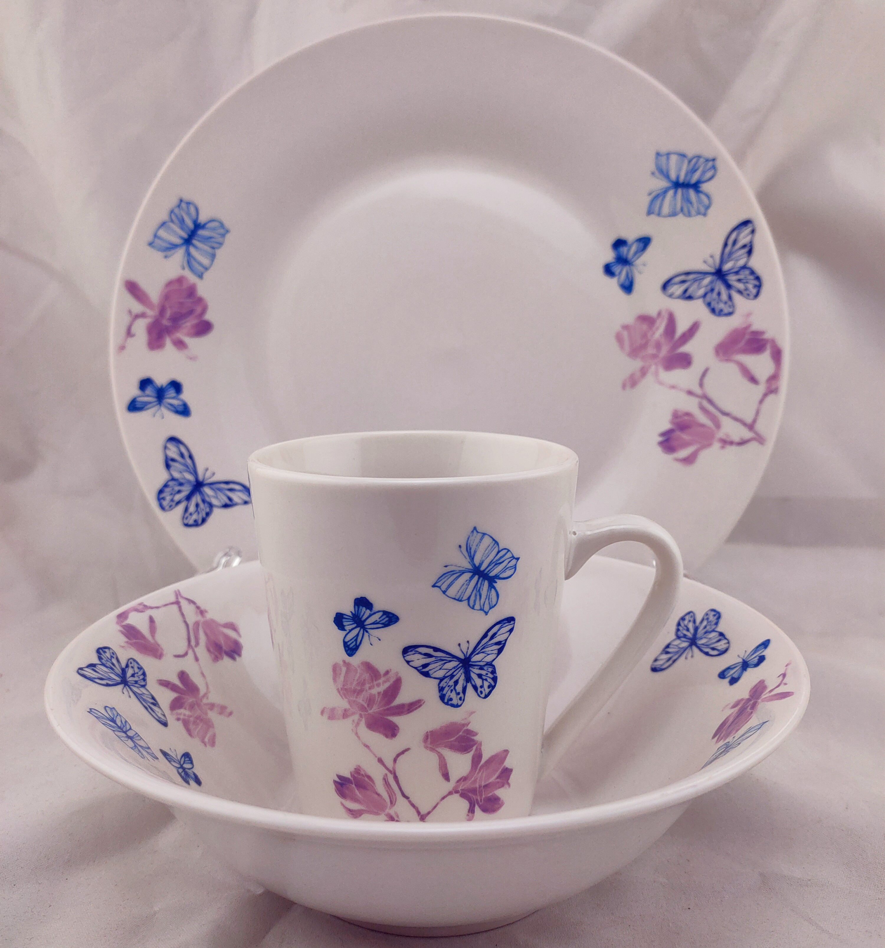12 PCS Dinnerware Set Partial Decal