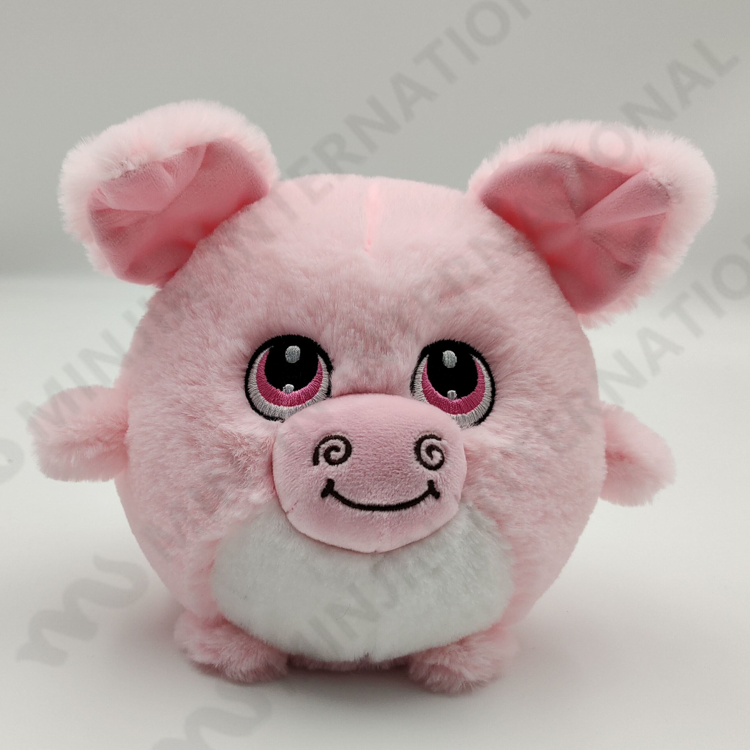 Custom fashion hot sale High quality soft stuffed plush toy cute round pink pig