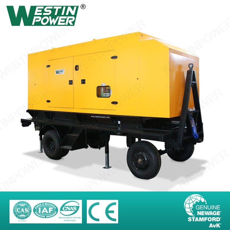 TRAILER DIESEL GENERATOR SET-Mobile Mounted Enclosure Silent Generator Power Station Cummins Perkins Stamford 10-300 Kva