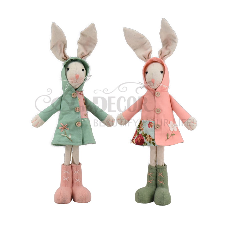 Fabric standing cool boy & girl rabbit