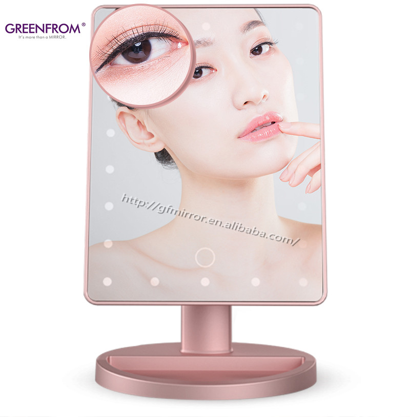 Tri-fold Plastic Table Mirror