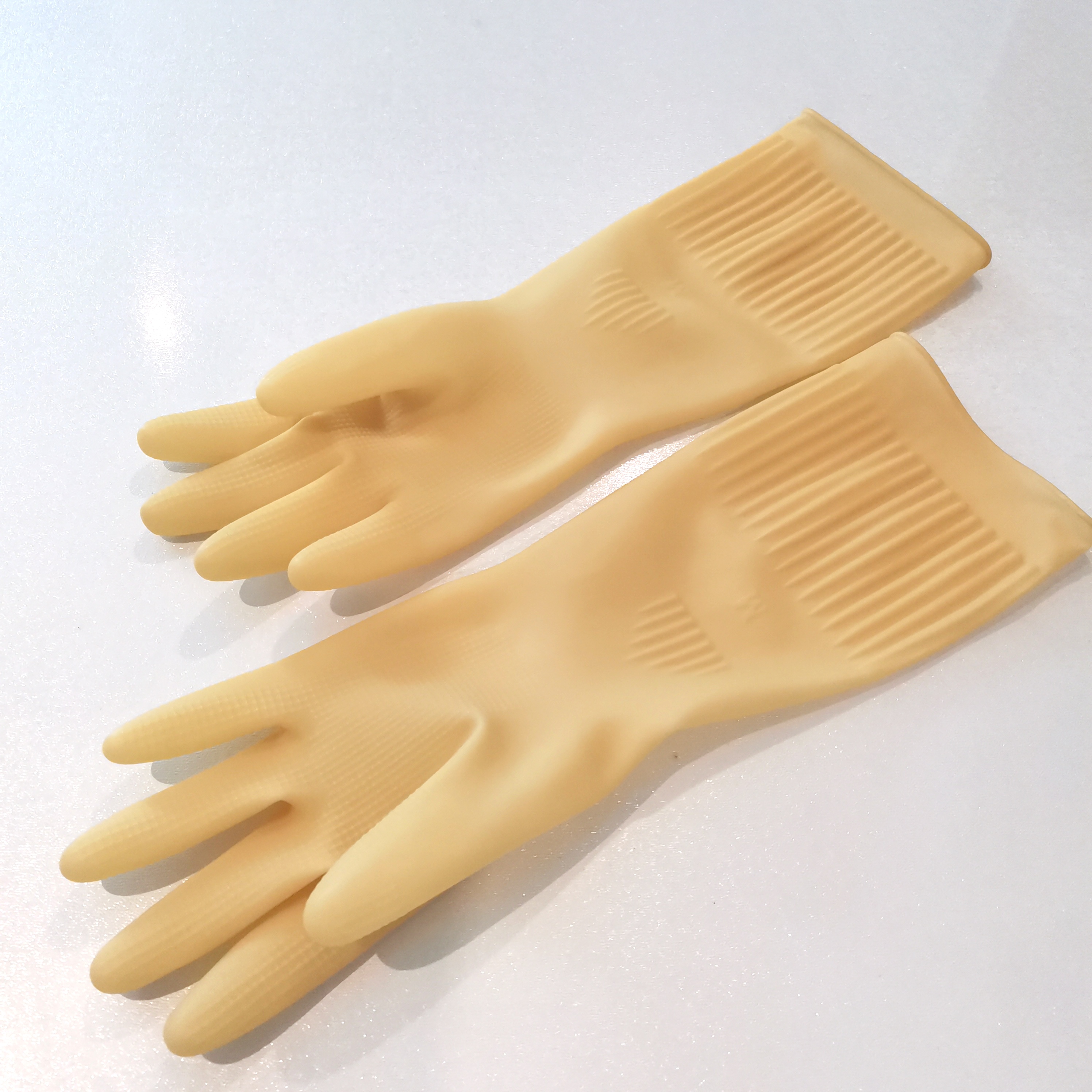 Xingli 38cm natural top quality household latex natural color gloves