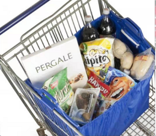 Reusable Shopping Tote Cart Bag Trolley Cooler Bag For Supermarket Cart