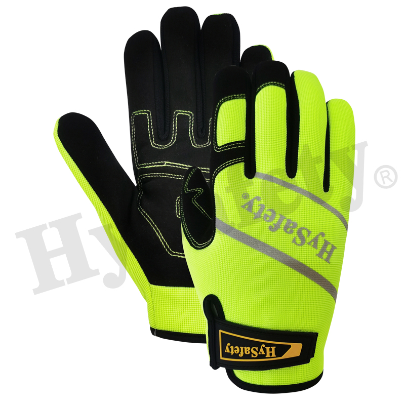 Mechanics gloves, synthetic leather glove, work gloves, reflective glove