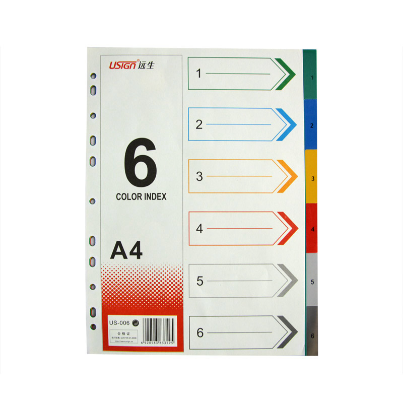 Pp Index Dividers. 1-6